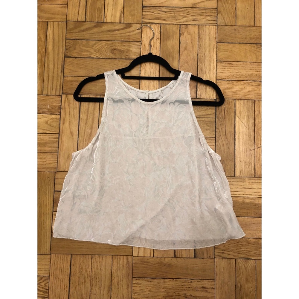 Wilfred by Aritzia light pink crushed velvet top